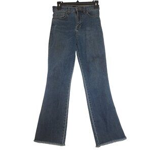 Lee Heritage Raw Frayed Edge Grunge BoHo Chic Relaxed Fit Worn-in Blue Jeans